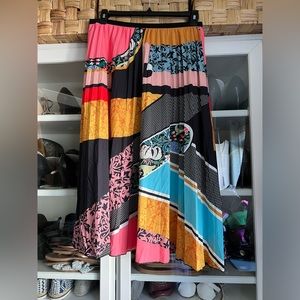 Multi Patterned Maxi Skirt